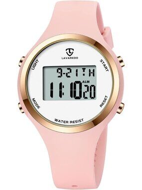 Women's Pink And White Quartz Chronograph Waterproof Outdoor Sport Digital Watch